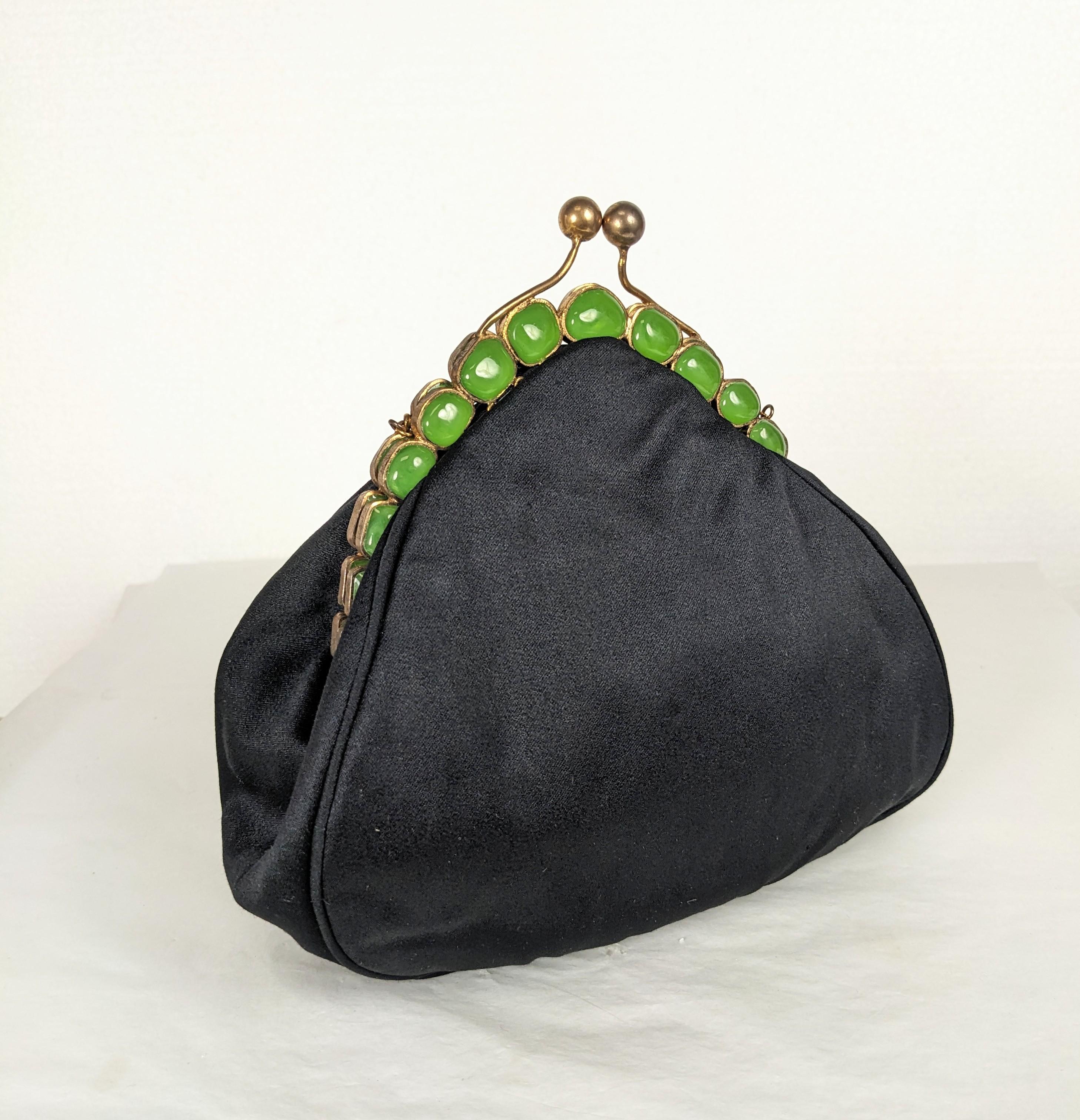Black Rare Maison Gripoix Poured Glass Evening Bag For Sale