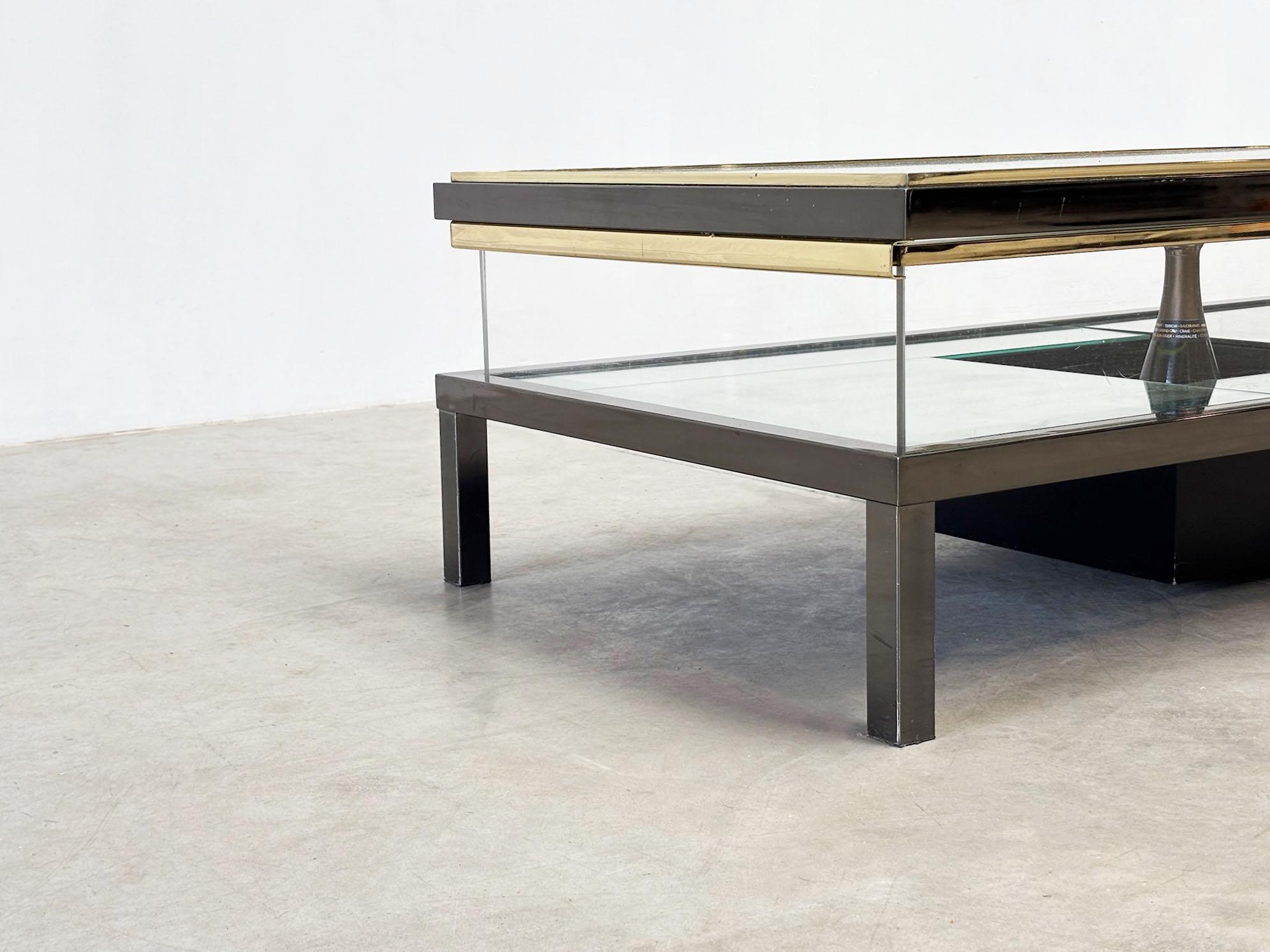 Rare Maison Jansen (attr.) sliding coffee table with bottle holder For Sale 7