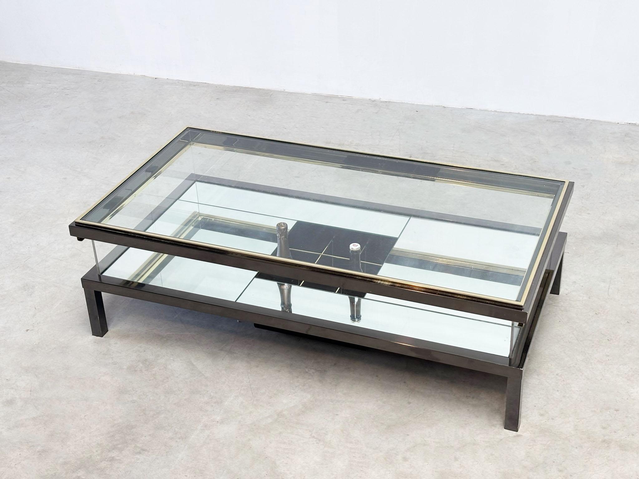 Rare Maison Jansen (attr.) sliding coffee table with bottle holder For Sale 8