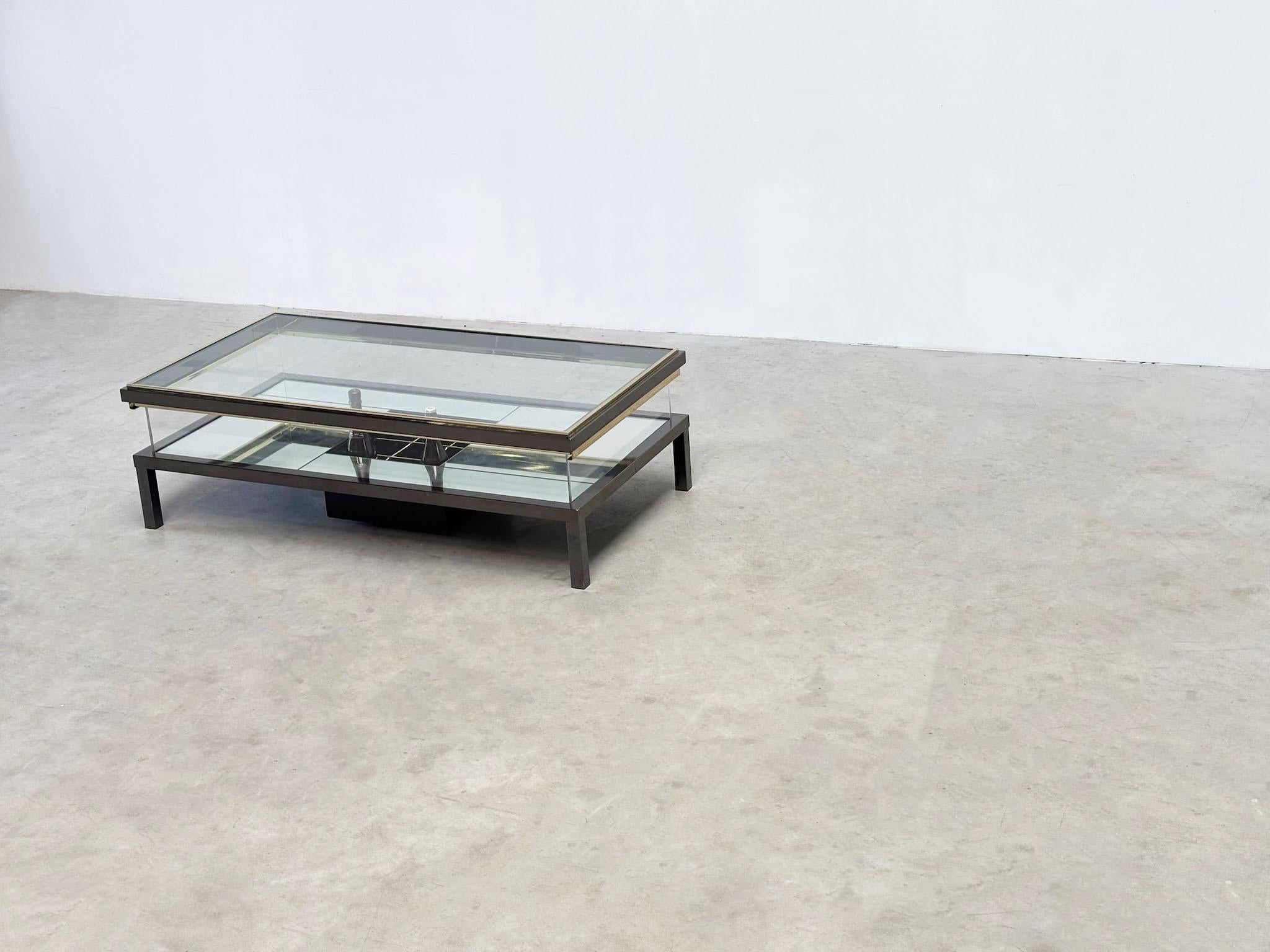 Rare Maison Jansen (attr.) sliding coffee table with bottle holder For Sale 9