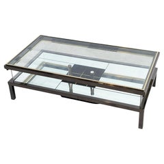 Rare Maison Jansen (attr.) sliding coffee table with bottle holder