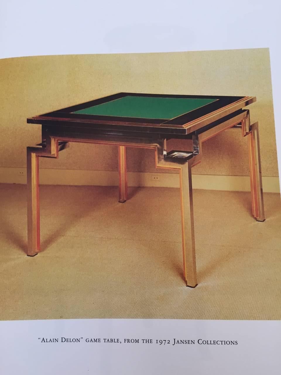Late 20th Century Rare Maison Jansen Backgammon Game Table & Chairs, Signed For Sale