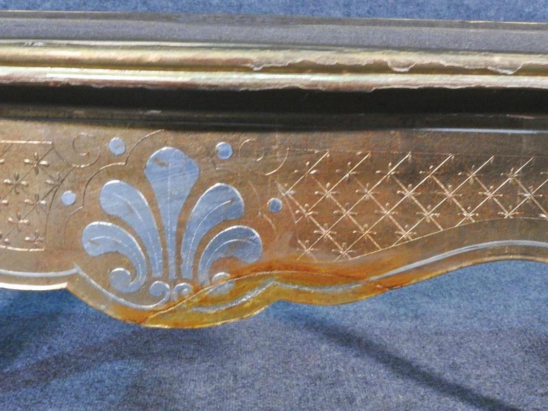 Rare Maison Jansen Gold and Silver Leaf Églomisé Louis XV Coffee Table 2