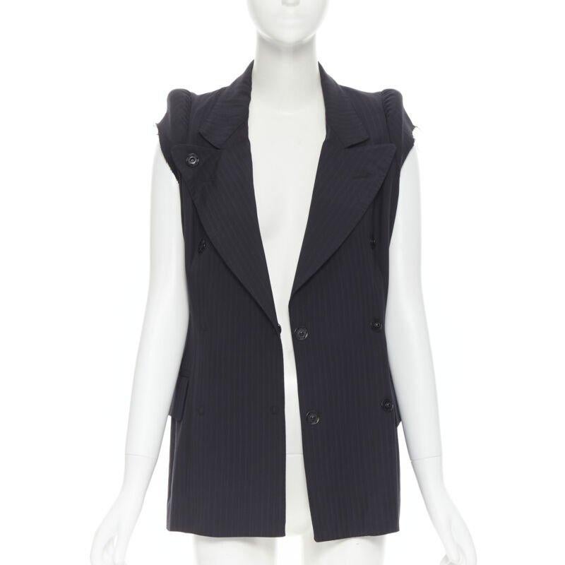 Black rare MAISON MARGIELA 1990 deconstructed padded shoulder cigarette jacket IT40 For Sale