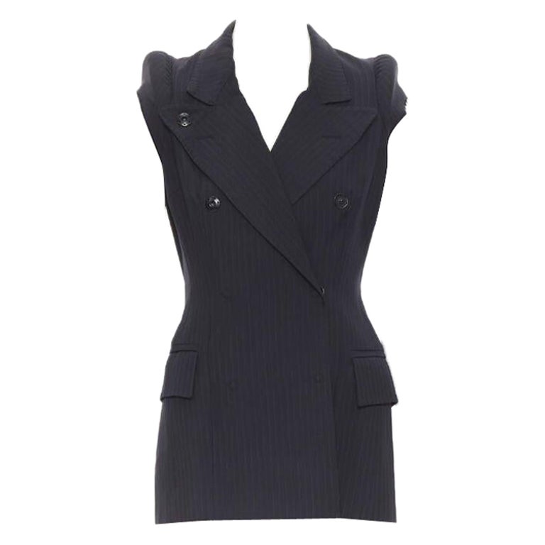 seltene MAISON MARGIELA 1990 dekonstruierte Zigarettenjacke mit gepolsterten Schultern IT40
