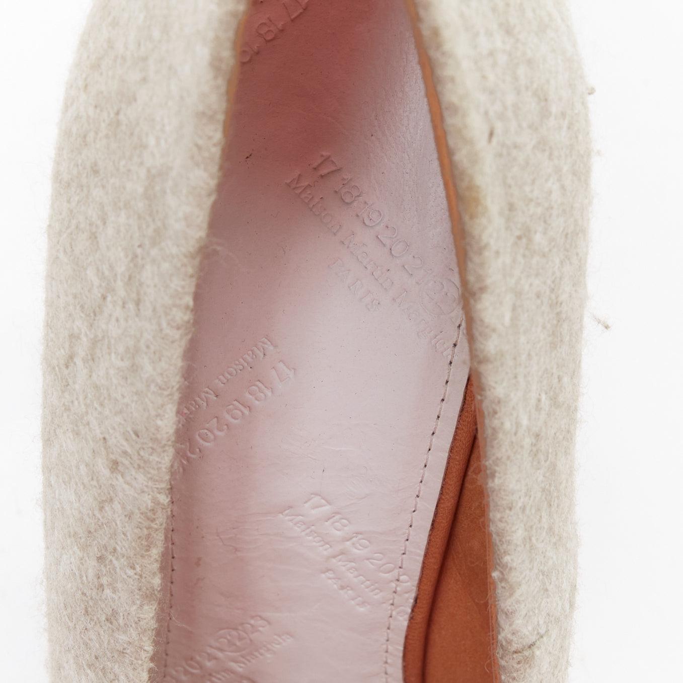 MAISON MARGIELA 2010 - Escarpins à talons hauts avec semelle convexe en feutre de laine grise EU36 en vente 6