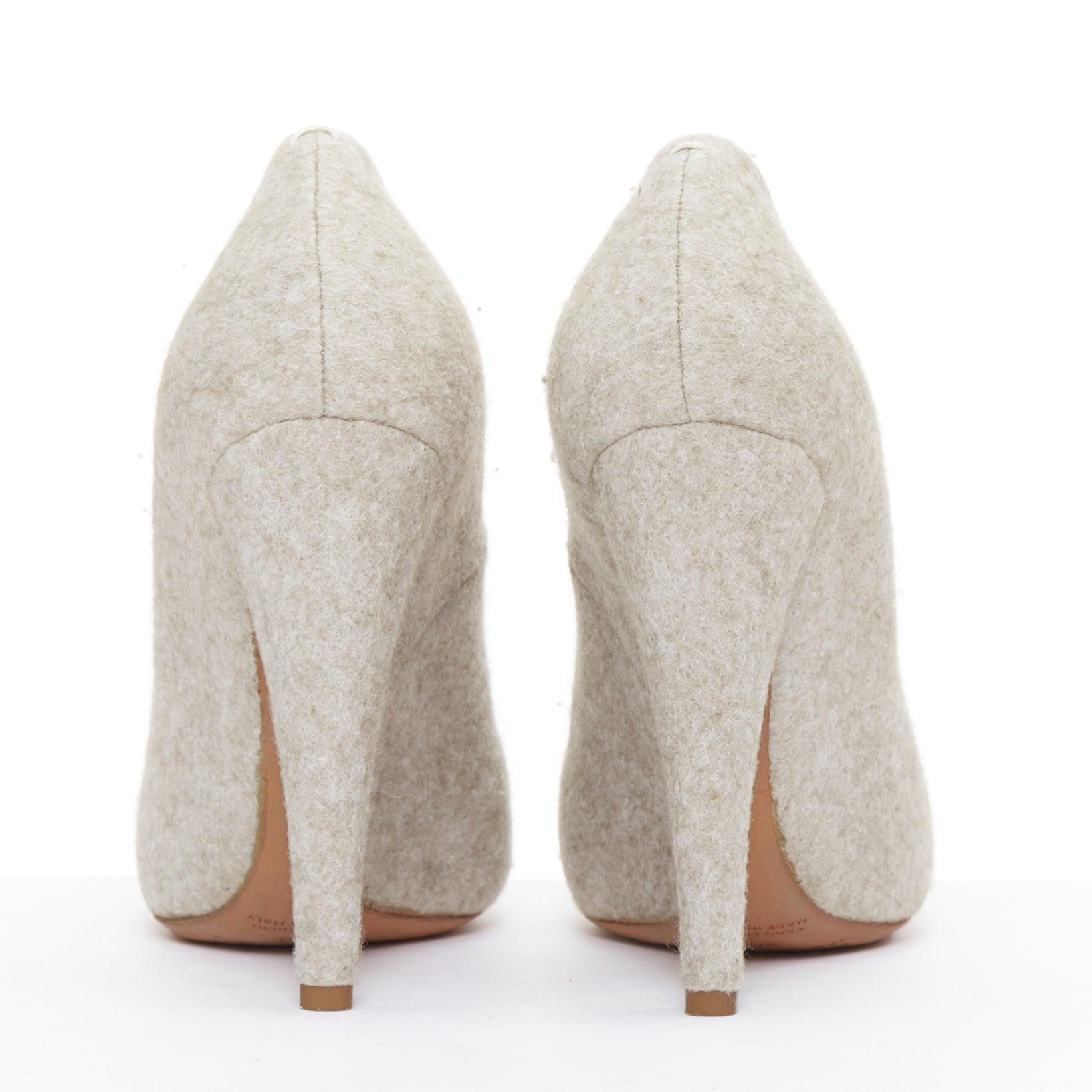 MAISON MARGIELA 2010 - Escarpins à talons hauts avec semelle convexe en feutre de laine grise EU36 Pour femmes en vente