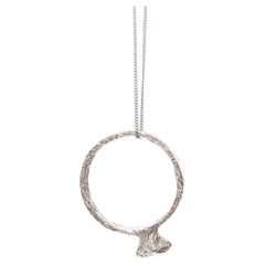 Used rare MAISON MARGIELA 2010 silver aluminium foil wrapped XL diamond ring pendant 