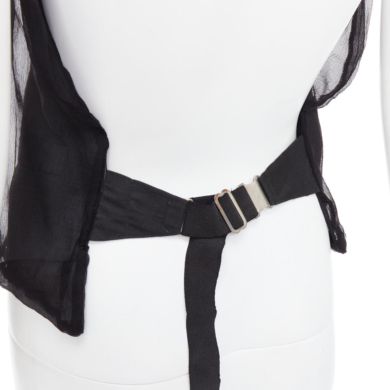 rare MAISON MARGIELA ARTISANAL Vintage black silk overlay tromp loeil waistcoat 5
