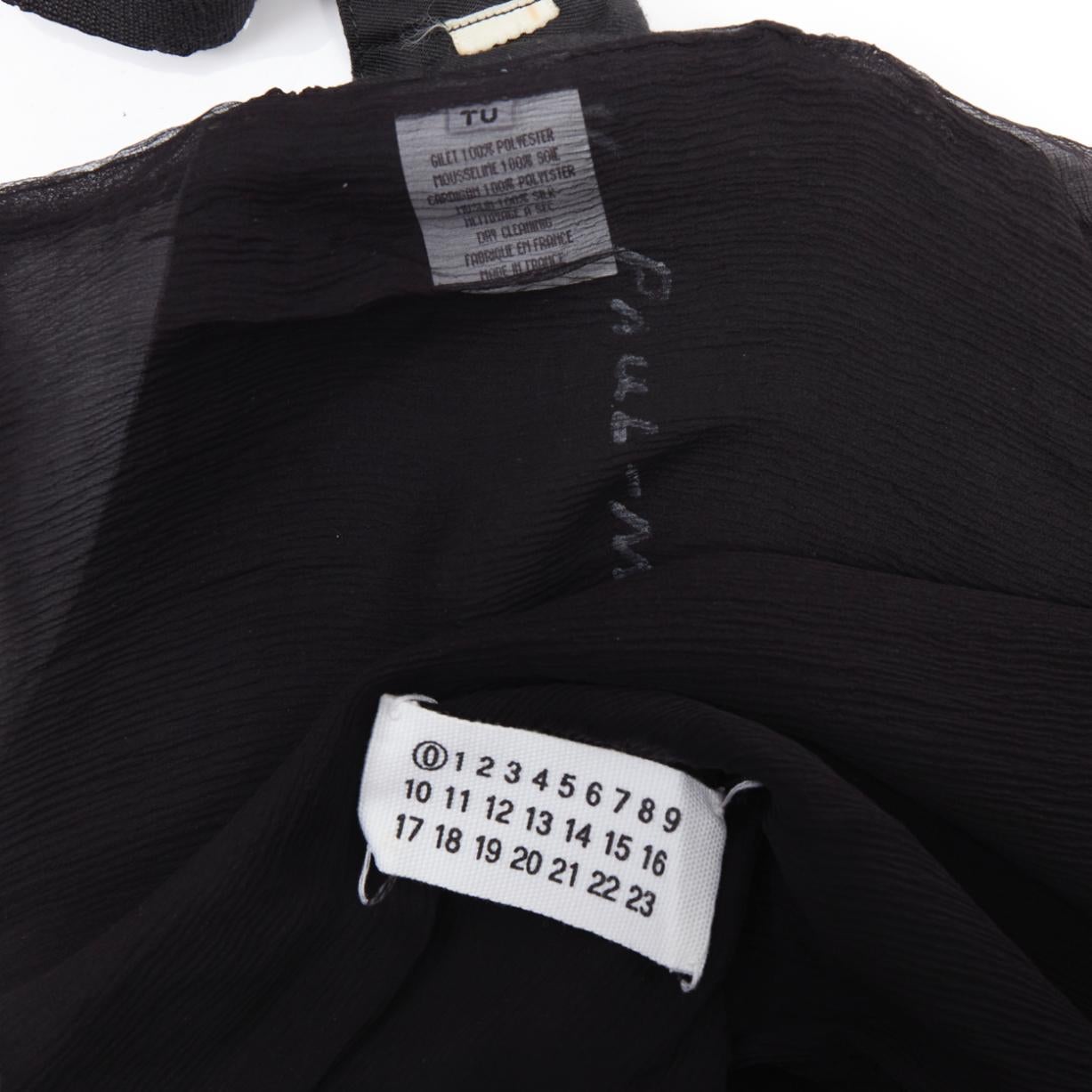 rare MAISON MARGIELA ARTISANAL Vintage black silk overlay tromp loeil waistcoat 6