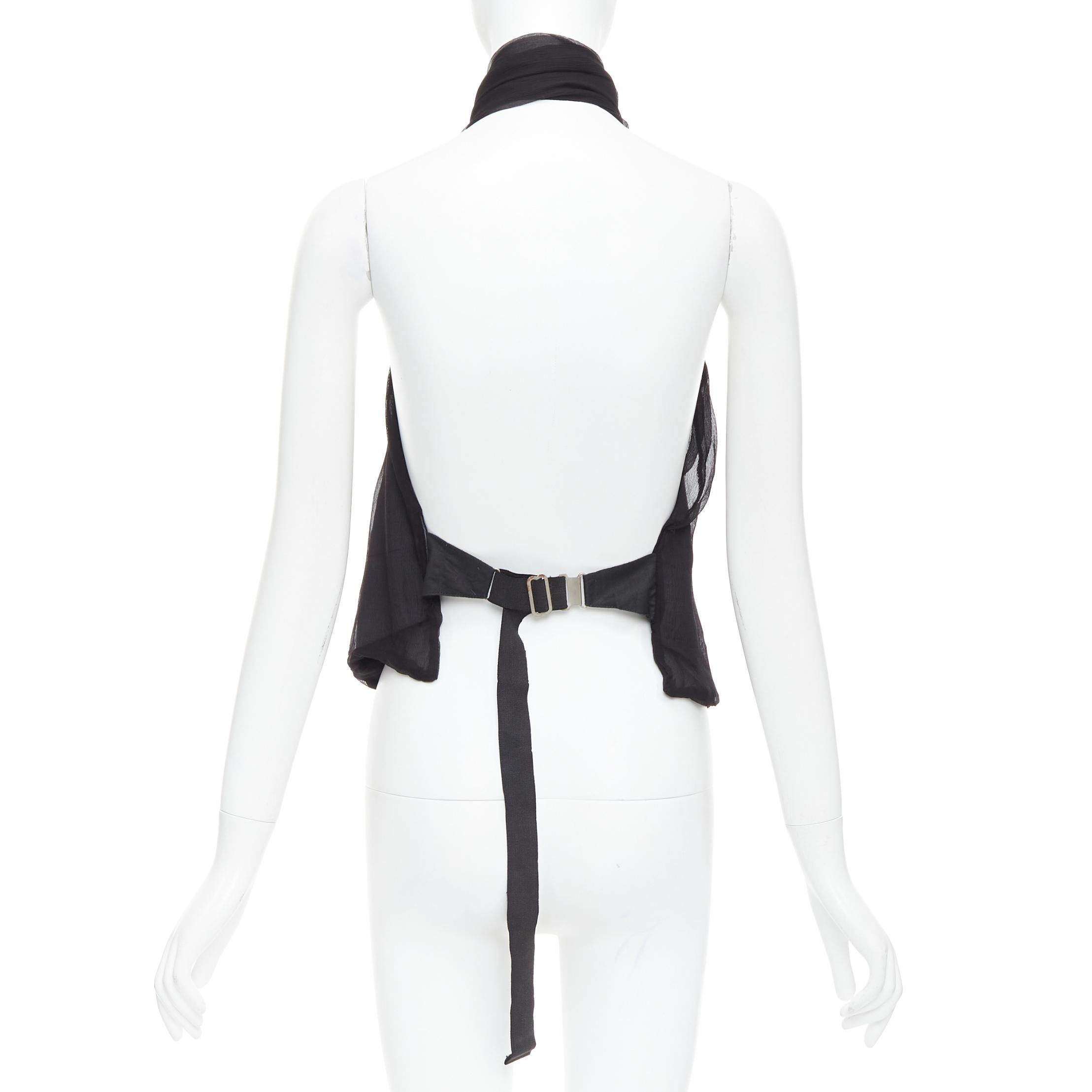 rare MAISON MARGIELA ARTISANAL Vintage black silk overlay tromp loeil waistcoat 3