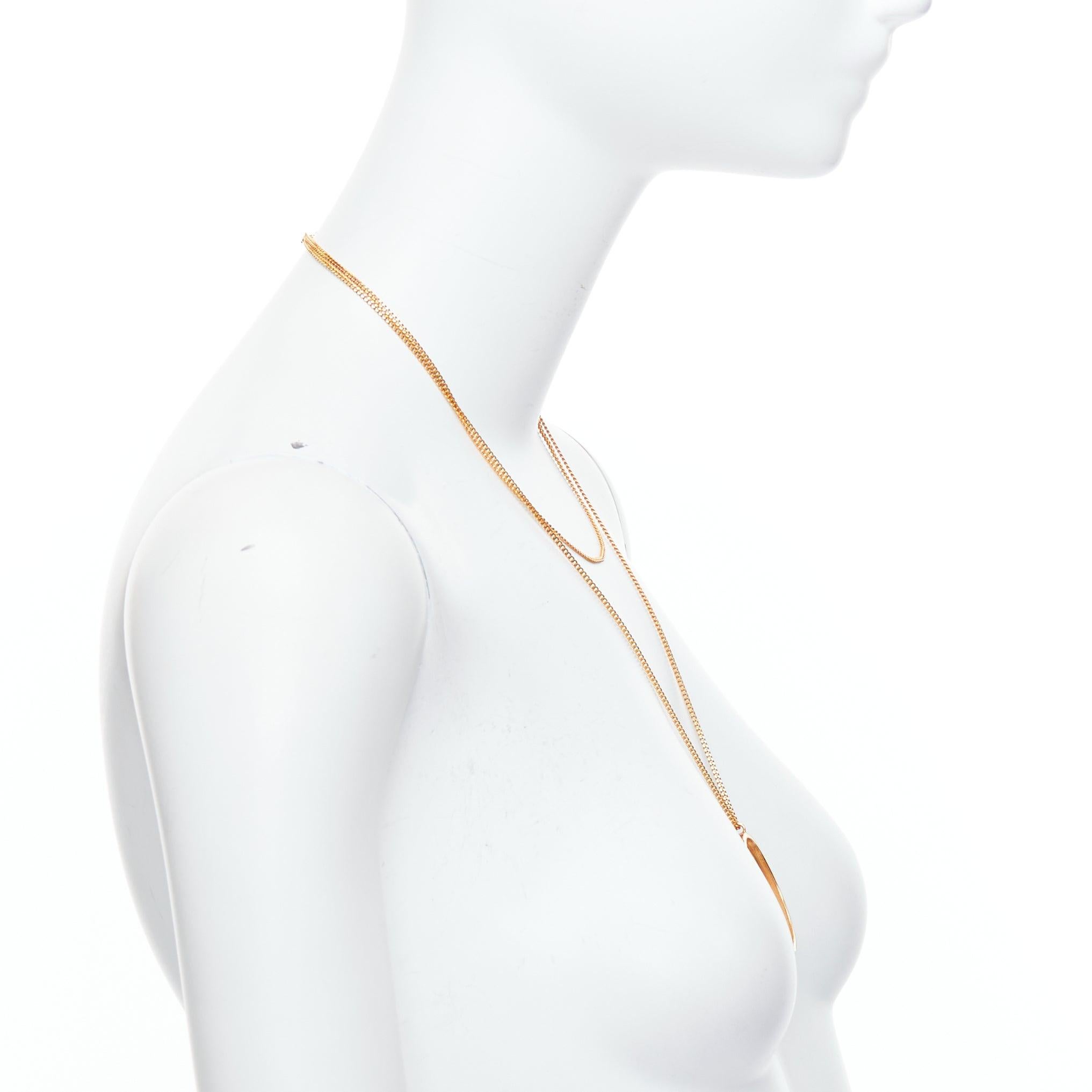 Donna Rara Maison MARGIELA, collana d'oro con cornice cava e ciondolo a doppia catena in vendita