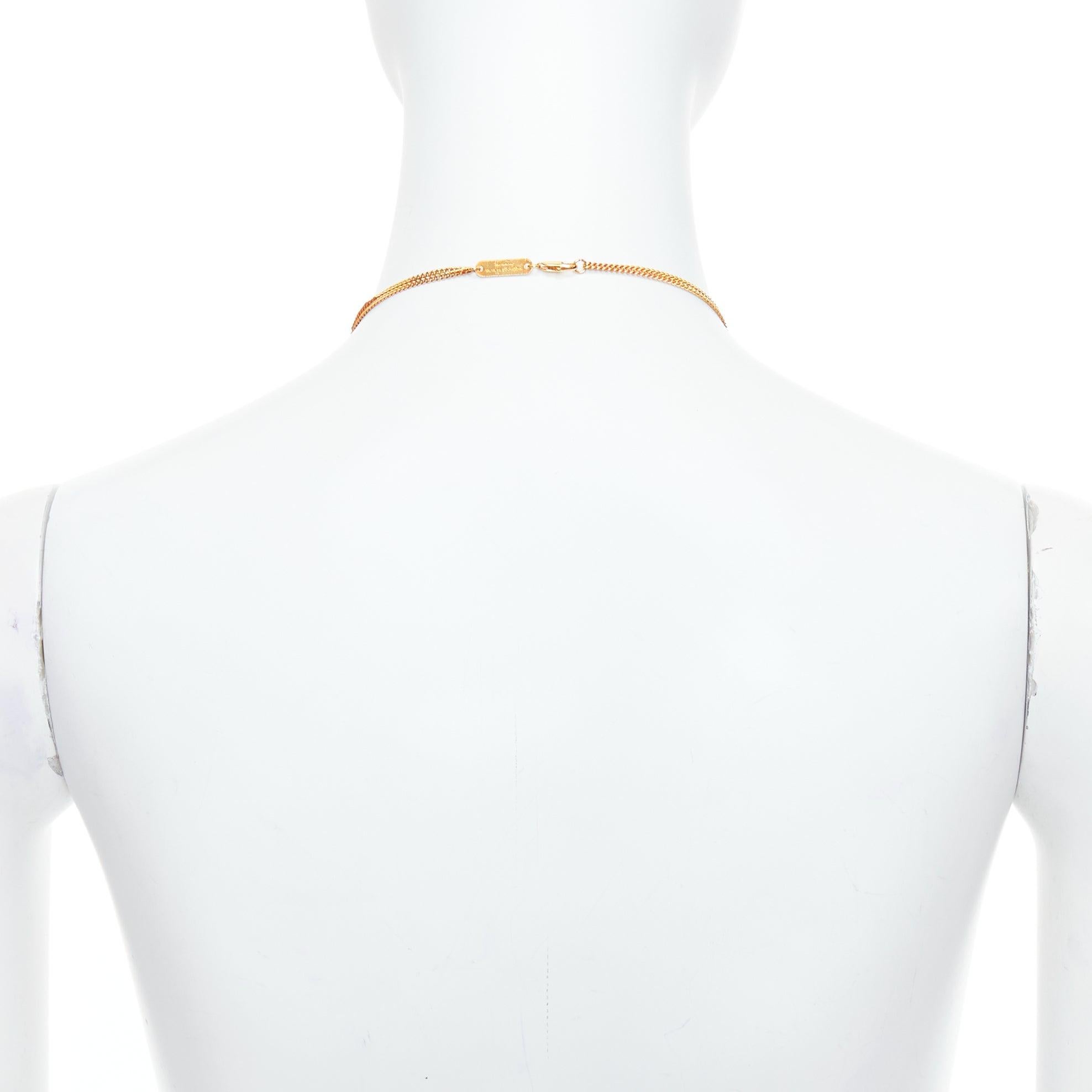 Rara Maison MARGIELA, collana d'oro con cornice cava e ciondolo a doppia catena in vendita 1