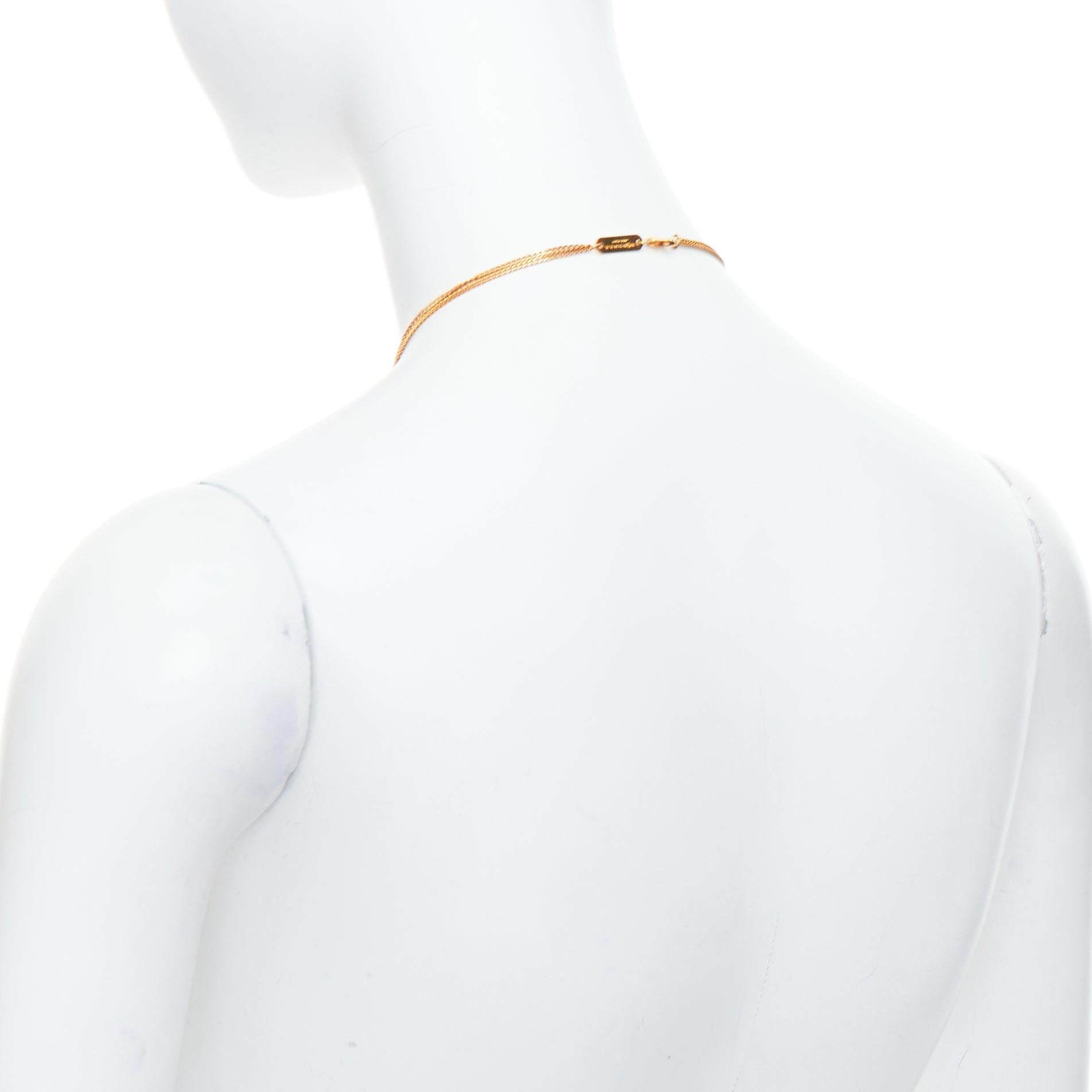 Rara Maison MARGIELA, collana d'oro con cornice cava e ciondolo a doppia catena in vendita 2