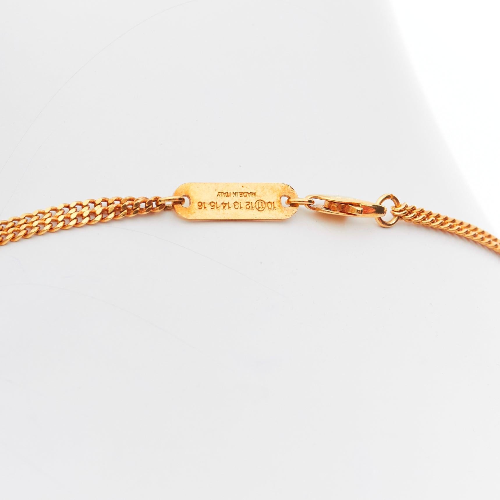 Rara Maison MARGIELA, collana d'oro con cornice cava e ciondolo a doppia catena in vendita 3