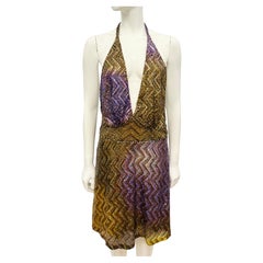 Rare Maison Margiela John Galliano 2016 Iridescent Sequin Halter dress