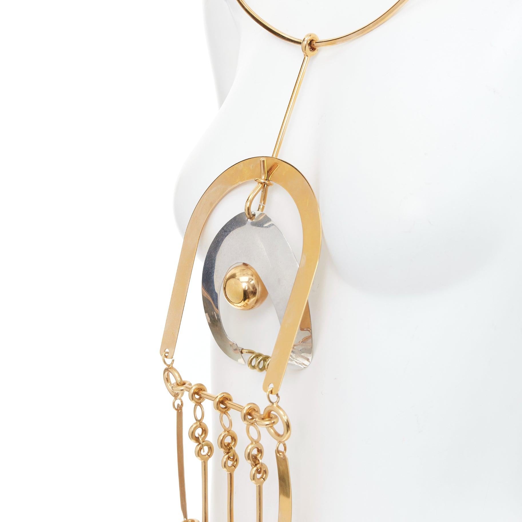 rare MAISON MARGIELA John Galliano Runway tribal statement collar necklace
Reference: TGAS/E00727
Brand: Maison Margiela
Designer: John Galliano
As seen on: Jennifer Lopez
Material: Metal
Color: Gold
Pattern: Solid
Closure: Lobster Clasp
Extra