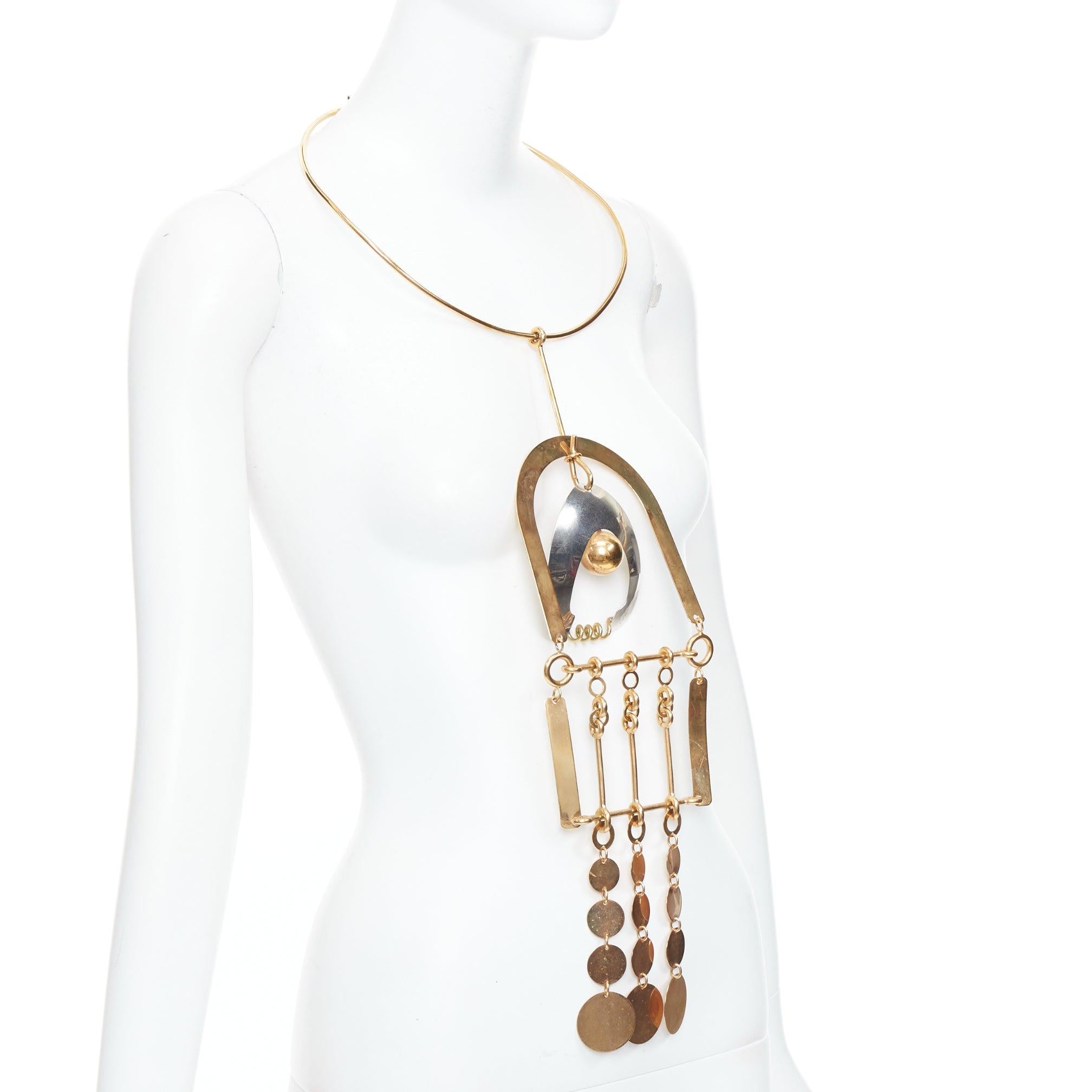 rare MAISON MARGIELA John Galliano Runway tribal statement collar necklace In Good Condition For Sale In Hong Kong, NT