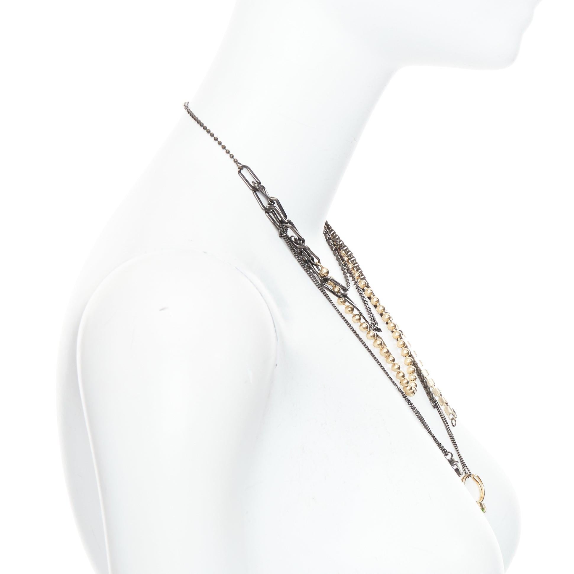 MAISON MARGIELA Line 11 Collier déconstruit vintage avec chaîne et bague en perles Pour femmes en vente