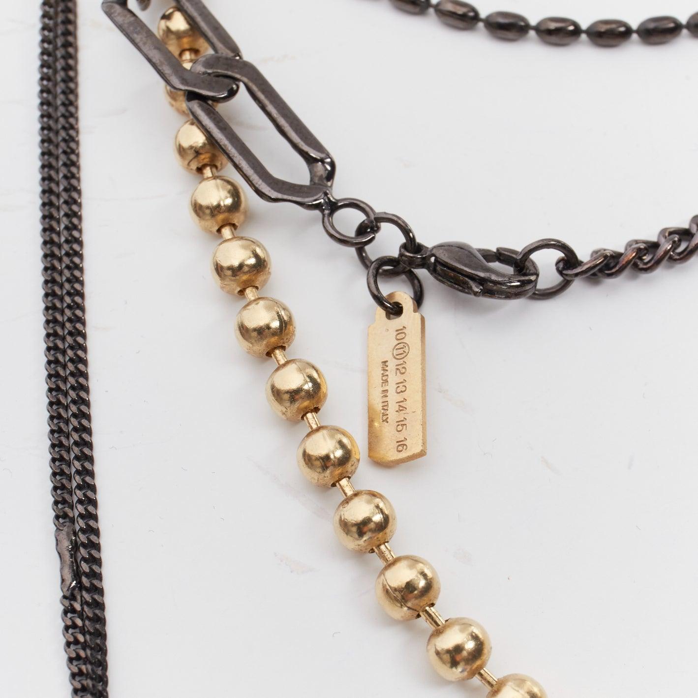 MAISON MARGIELA Line 11 Collier déconstruit vintage avec chaîne et bague en perles en vente 2