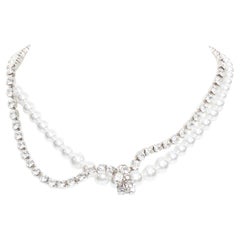 rare MAISON MARGIELA Line 11 Vintage deconstructed pearl crystal twist necklace