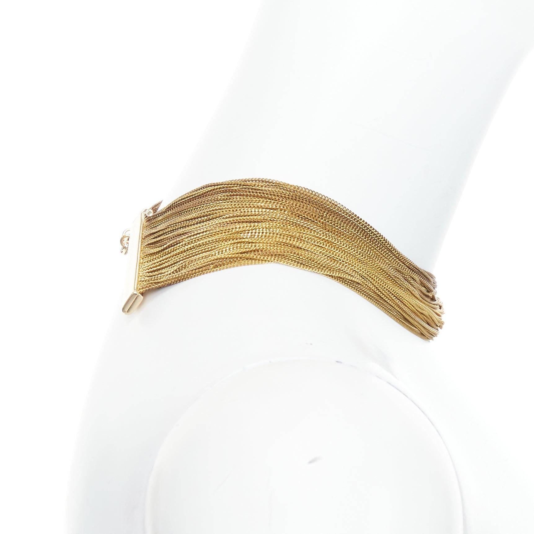 Women's rare MAISON MARGIELA Line 11 Vintage gold tone multi chain cleopatra necklace For Sale
