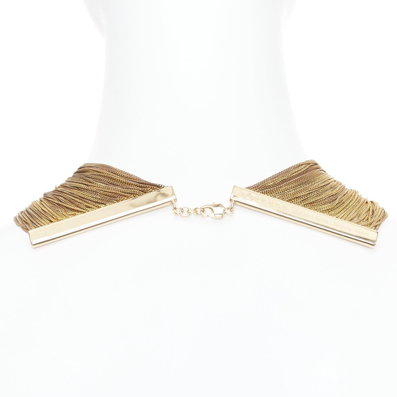 rare MAISON MARGIELA Line 11 Vintage gold tone multi chain cleopatra necklace For Sale 1