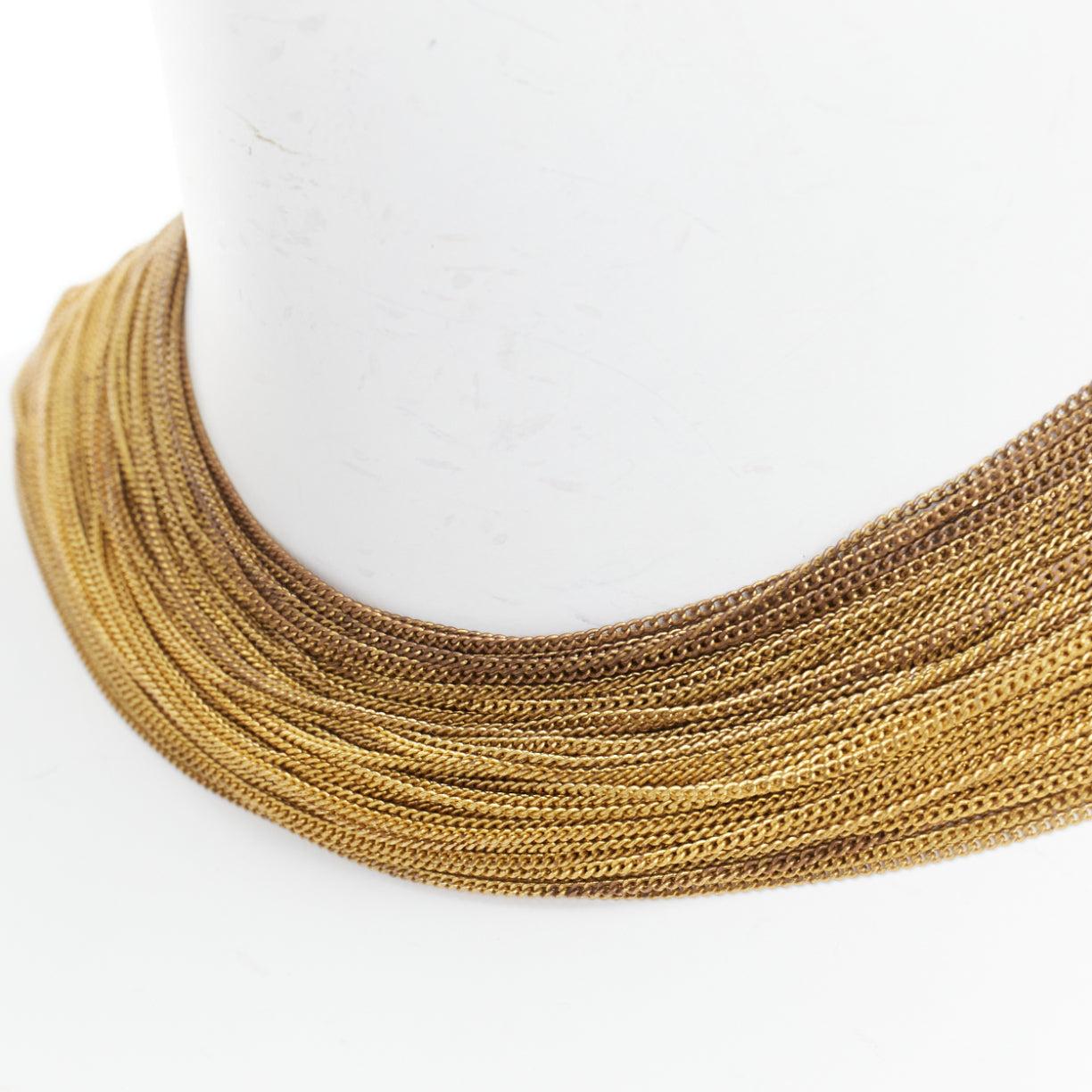 rare MAISON MARGIELA Line 11 Vintage gold tone multi chain cleopatra necklace For Sale 3