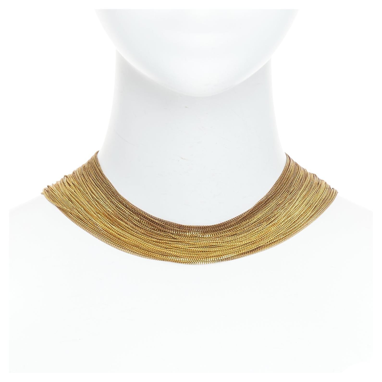 rare MAISON MARGIELA Line 11 Vintage gold tone multi chain cleopatra necklace For Sale