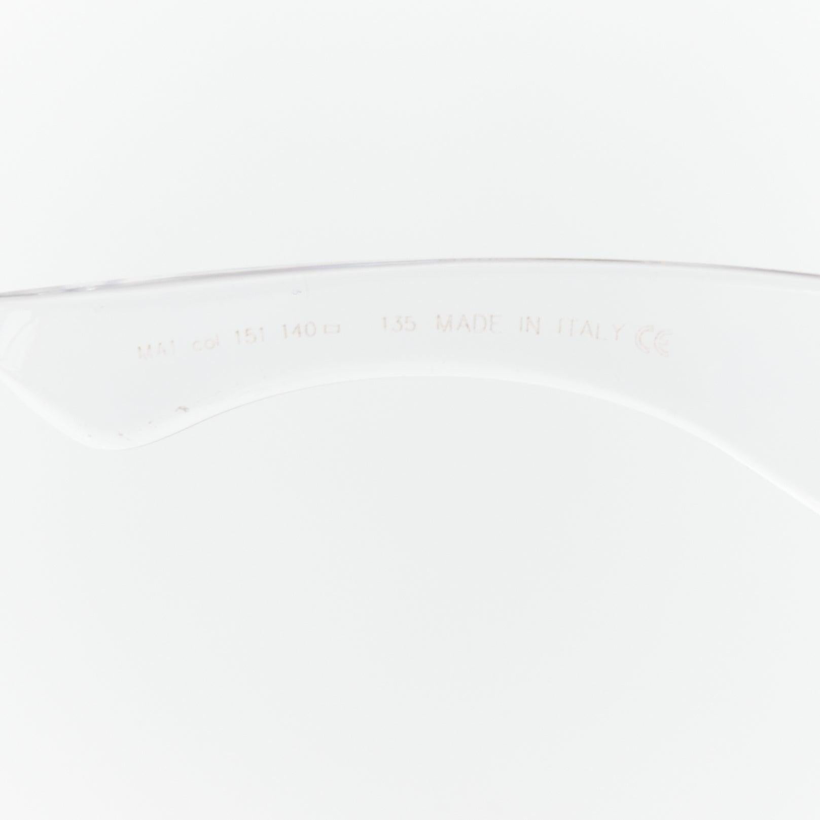 rare MAISON MARTIN Margiela 2008 Runway MA1 Incognito clear shield sunglasses en vente 2