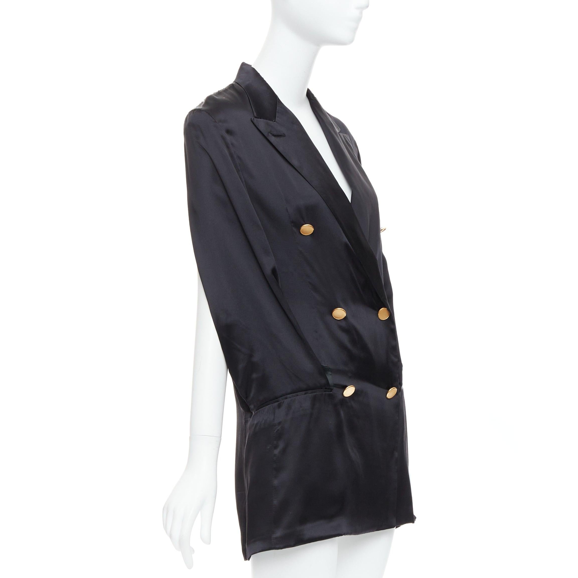 raro MAISON MARTIN MARGIELA 2012 Pasarela vestido blazer negro con mangas remetidas IT36 Negro en venta