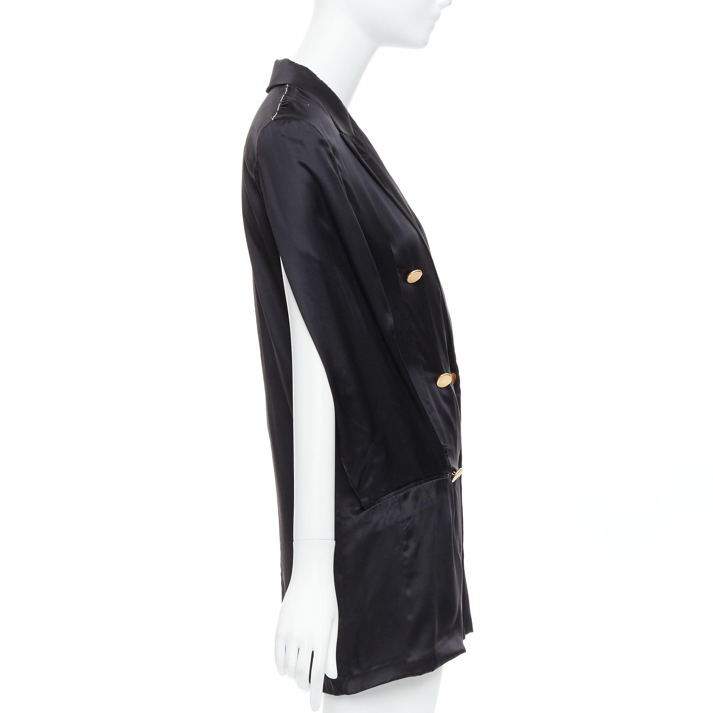 raro MAISON MARTIN MARGIELA 2012 Pasarela vestido blazer negro con mangas remetidas IT36 en Bueno estado para la venta en Hong Kong, NT