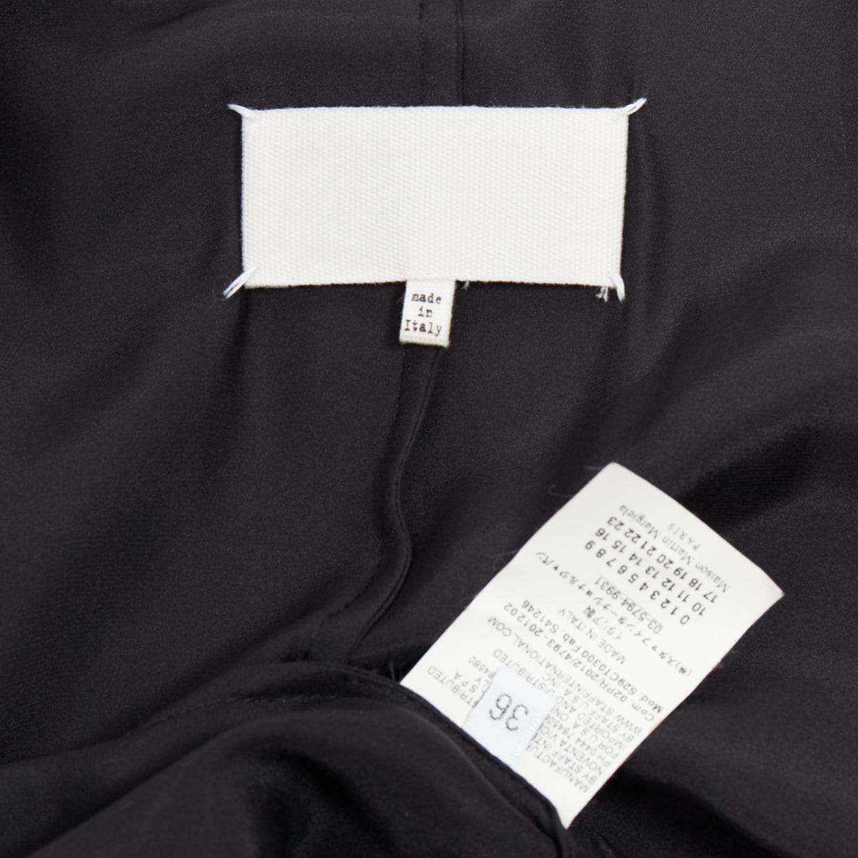 raro MAISON MARTIN MARGIELA 2012 Pasarela vestido blazer negro con mangas remetidas IT36 en venta 3
