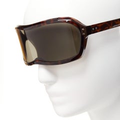 rare MAISON MARTIN MARGIELA Incognito brown tortoise shield visor sunglasses