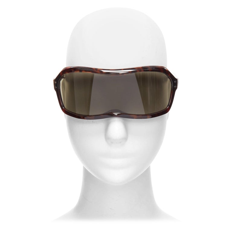 rare MAISON MARTIN MARGIELA Incognito brown tortoise shield visor 