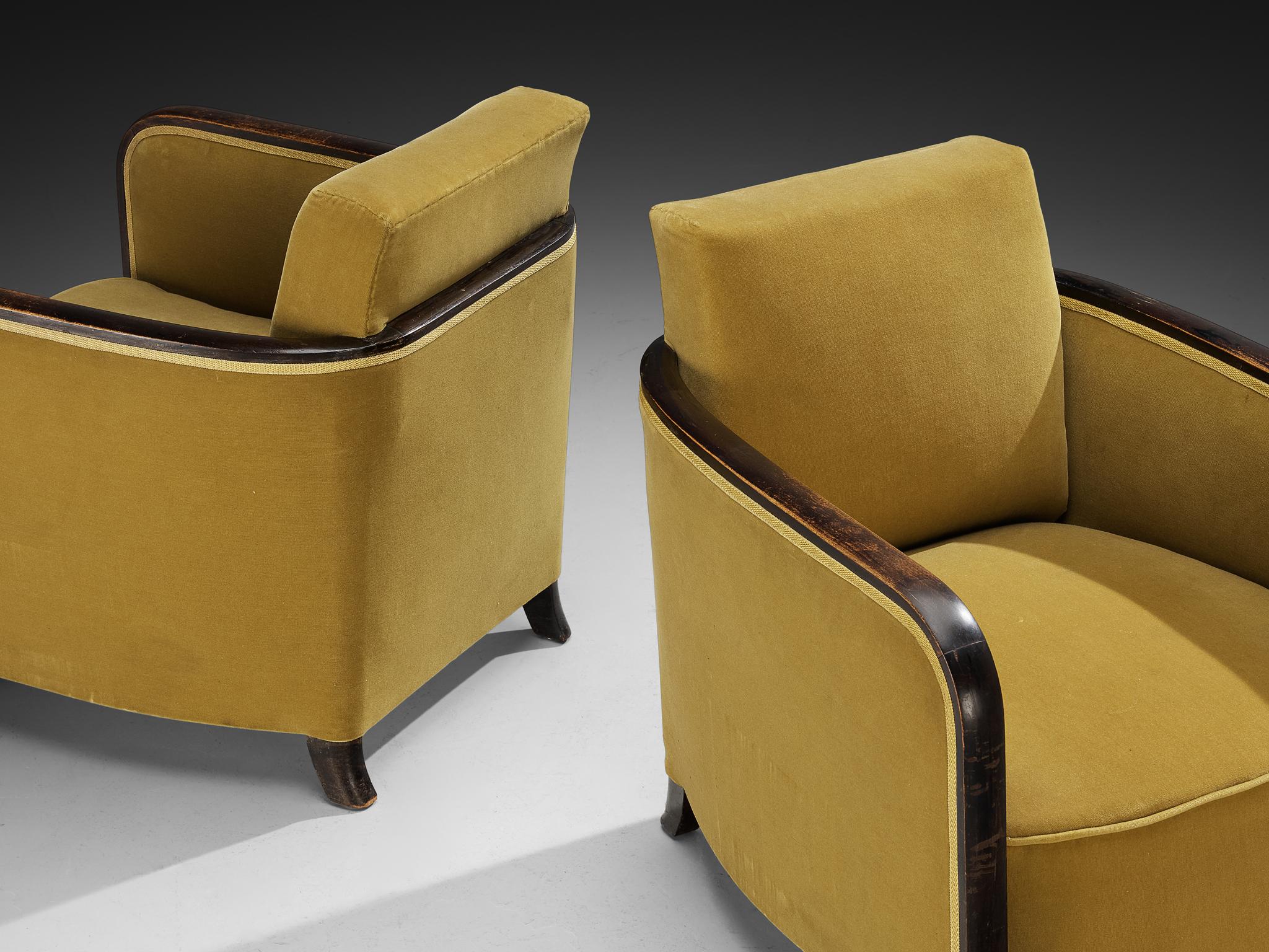 French Rare Maison Soubrier Pair of Late 1920s Art Deco Armchairs For Sale
