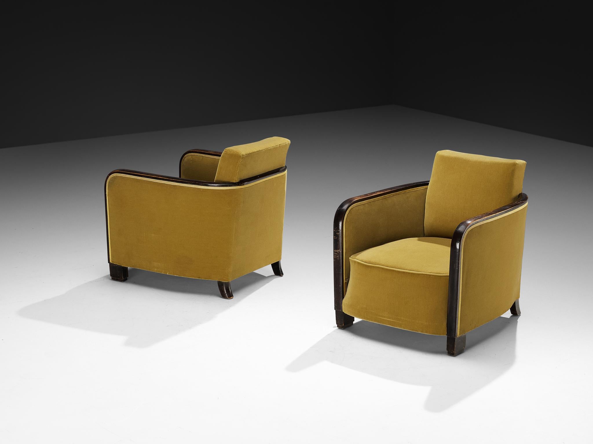 Early 20th Century Rare Maison Soubrier Pair of Late 1920s Art Deco Armchairs For Sale