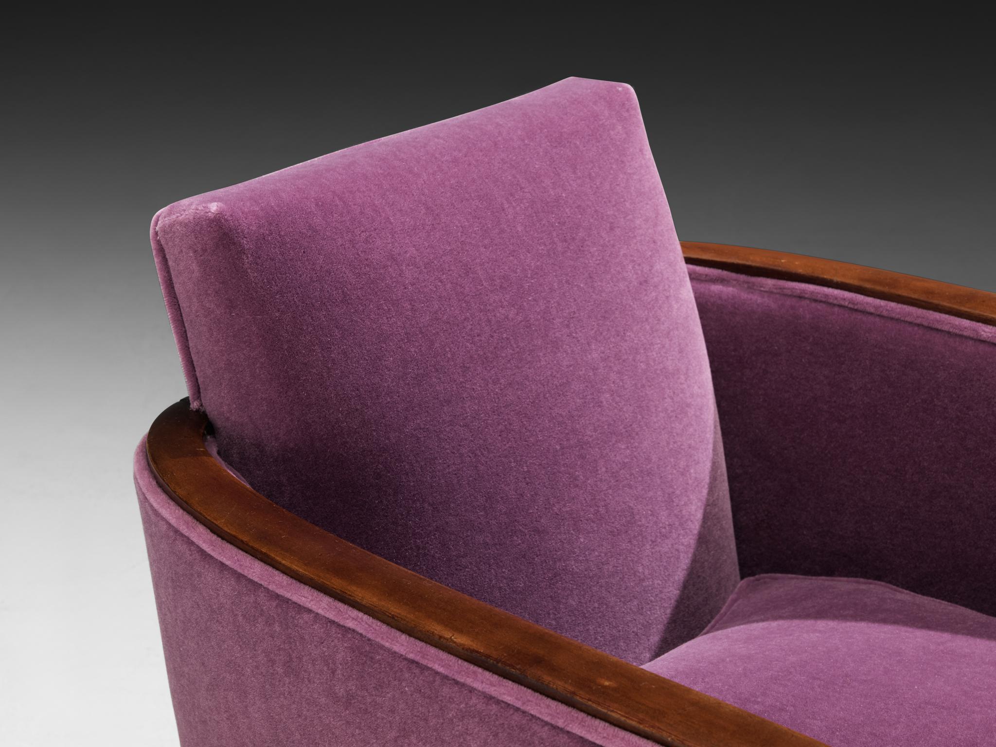 Rara Maison Soubrier Coppia di poltrone Art Déco fine anni '20 in viola Pierre Frey in vendita 3