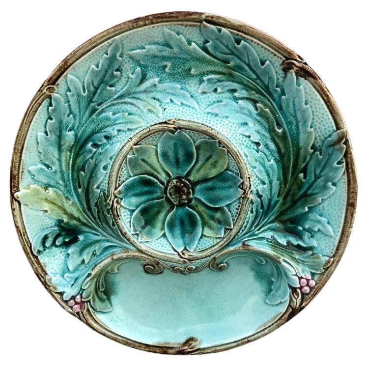 Rare Majolica Artichoke Plate Gien, Circa 1890