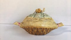 Seltene Majolika-Schatulle mit Austern und Schnecken Choisy Le Roi, um 1880