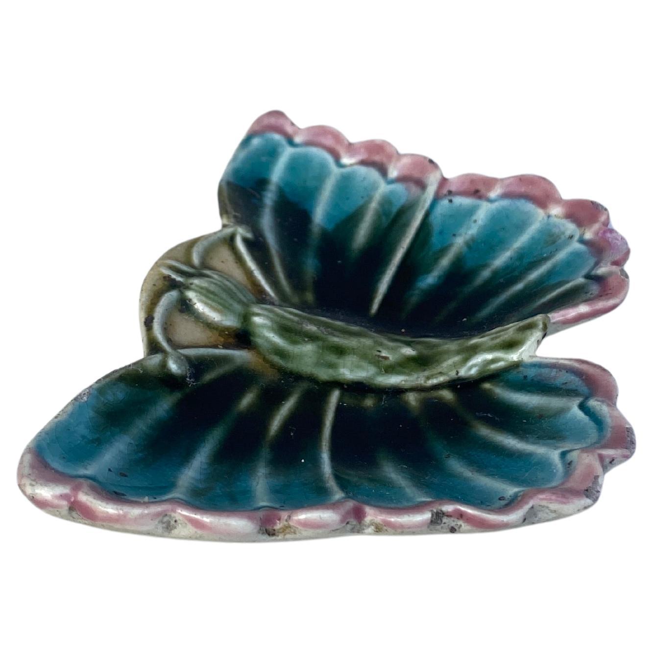 Rara mariposa de mayólica Butterfly Pat Fives Lille circa 1900 Rústico en venta