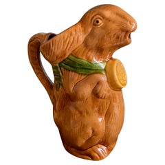 Rara brocca di coniglio in ceramica smaltata, circa 1900
