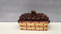 Rare Majolica Chesnut Tureen Luneville, circa 1890