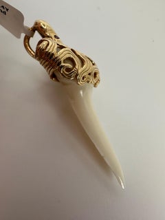 Rare Mako Shark Tooth pendant 14KT gold Large size