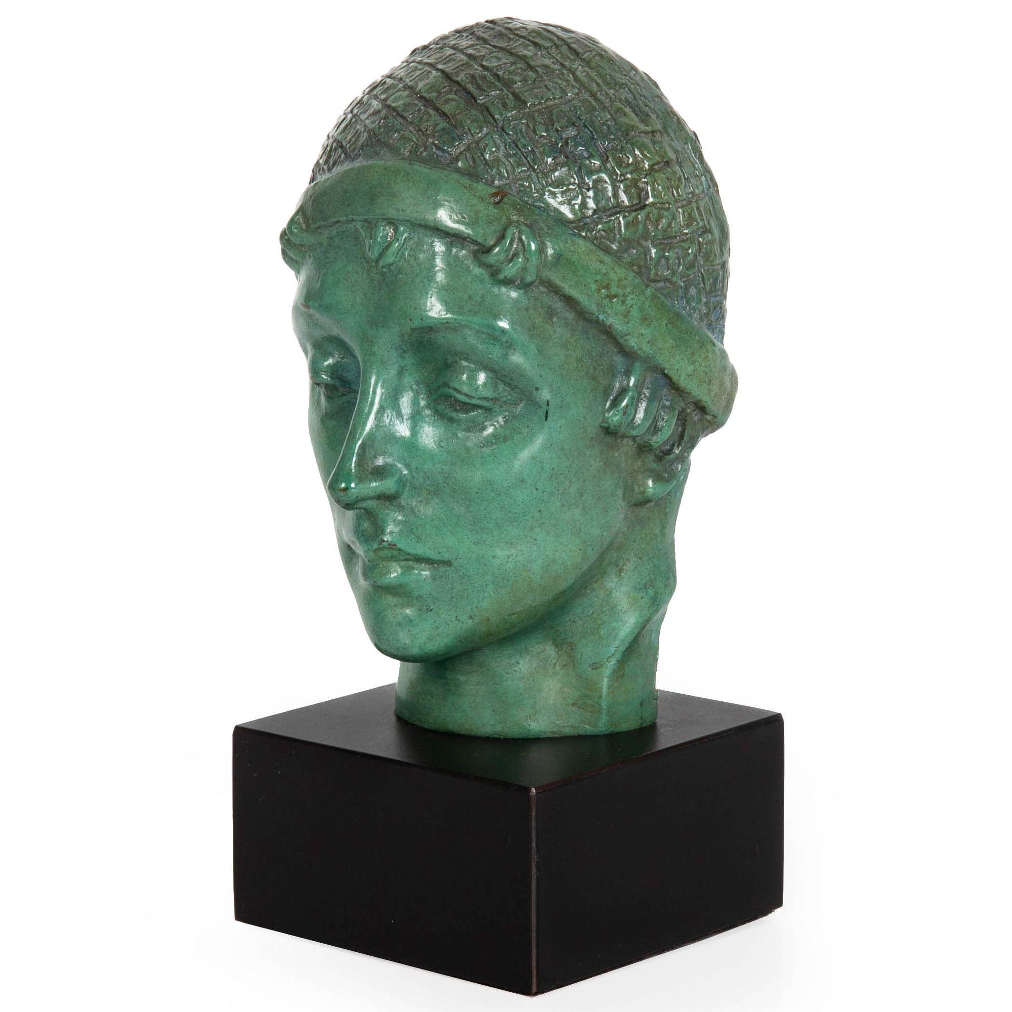 Modern Rare Malvina Hoffman Antique Bronze Sculpture “Mask of Anna Pavlova