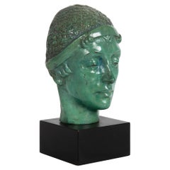 Seltene antike Malvina Hoffman-Bronze-Skulptur-Maske von Anna Pavlova"