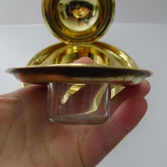 Rare Mammoth English Victorian Novelty Inkwell, Owl with Glass Eyes C.1880