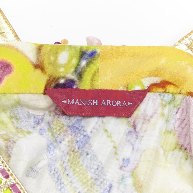 rare MANISH ARORA Doll Toys embellished slit front printed top For Sale 5