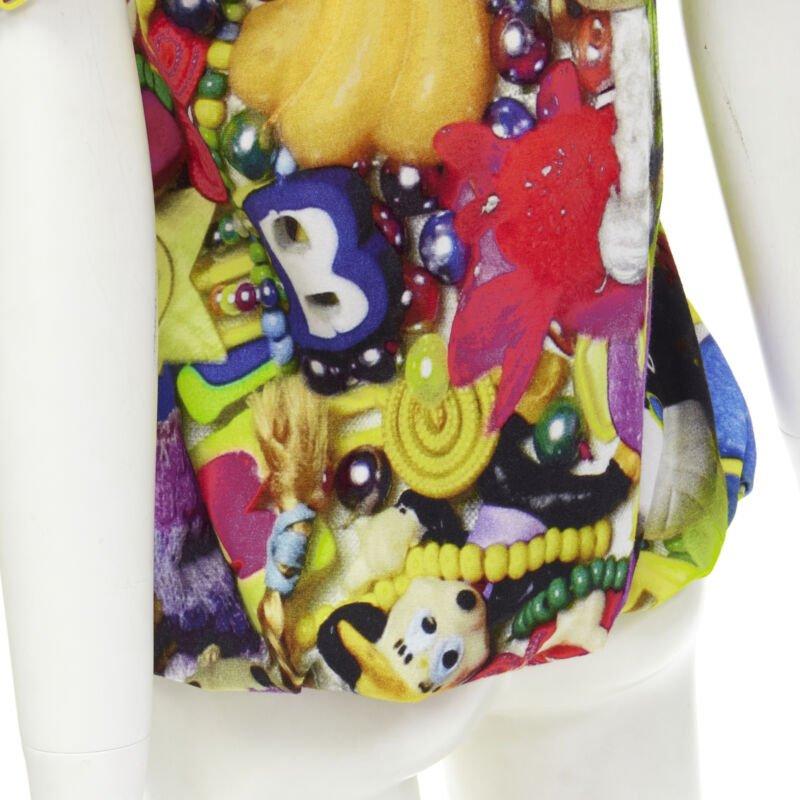 rare MANISH ARORA Doll Toys embellished slit front printed top For Sale 3