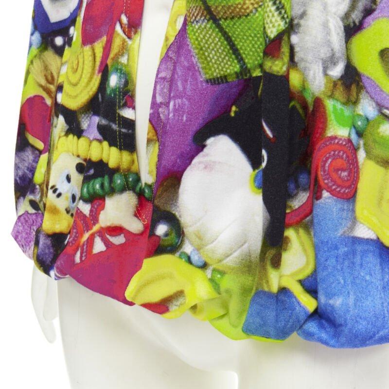 rare MANISH ARORA Doll Toys embellished slit front printed top For Sale 4